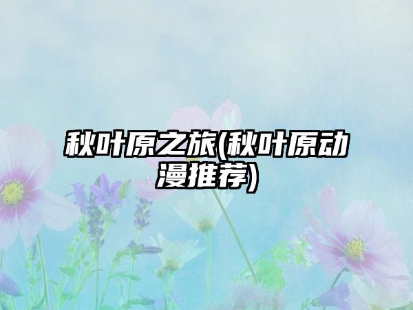 秋叶原之旅(秋叶原动漫推荐)