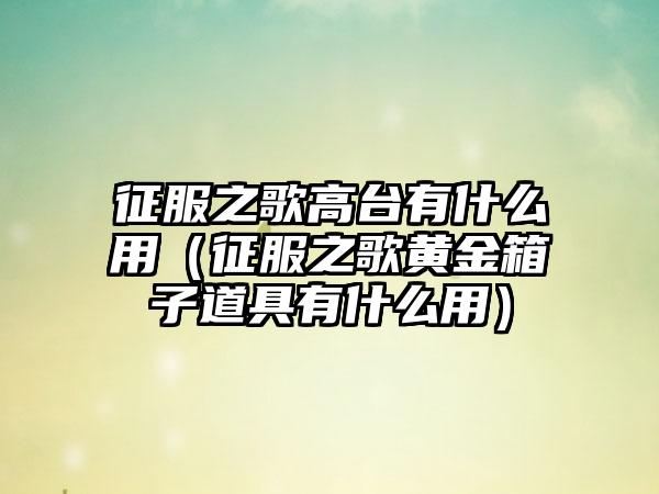 征服之歌高台有什么用（征服之歌黄金箱子道具有什么用）