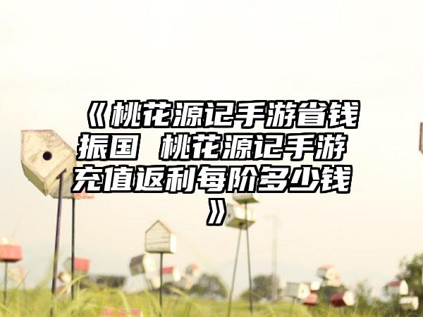 《桃花源记手游省钱振国 桃花源记手游充值返利每阶多少钱》