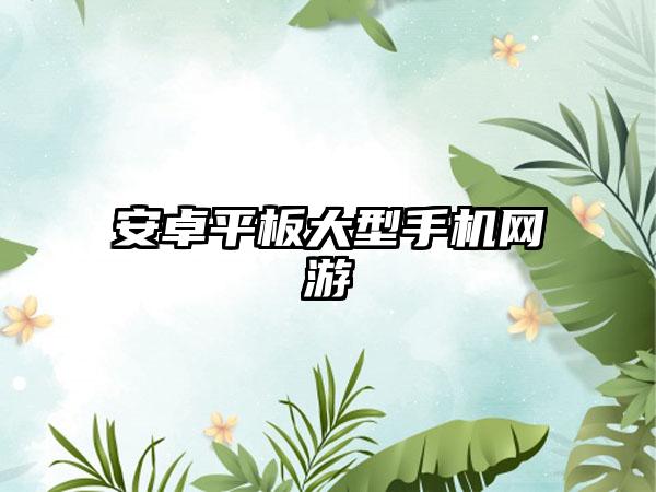 安卓平板大型手机网游