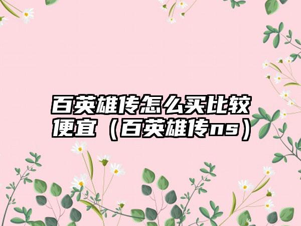 百英雄传怎么买比较便宜（百英雄传ns）