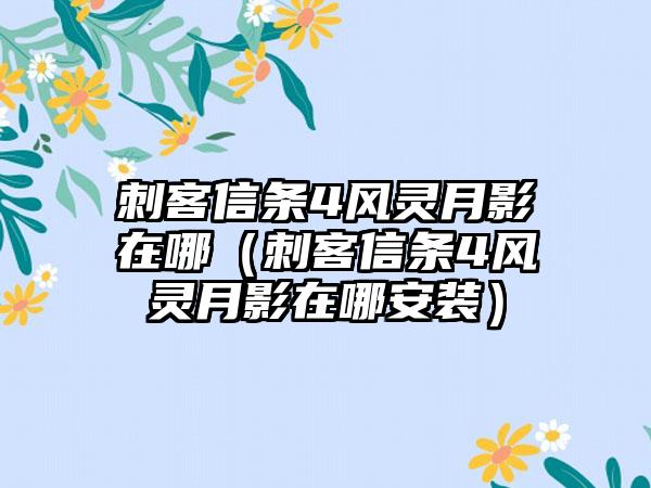 刺客信条4风灵月影在哪（刺客信条4风灵月影在哪安装）