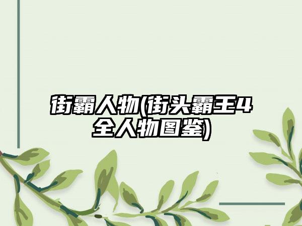 街霸人物(街头霸王4全人物图鉴)