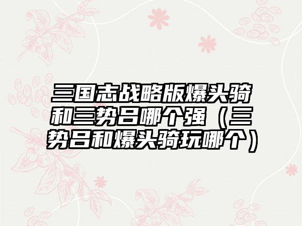 三国志战略版爆头骑和三势吕哪个强（三势吕和爆头骑玩哪个）