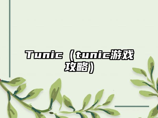 Tunic（tunic游戏攻略）