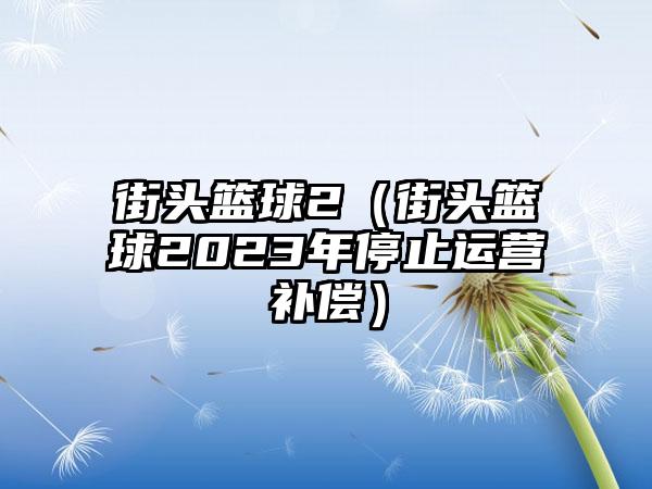 街头篮球2（街头篮球2023年停止运营补偿）