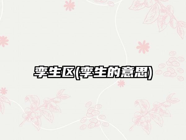 孪生区(孪生的意思)