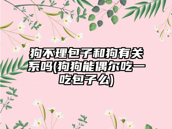 狗不理包子和狗有关系吗(狗狗能偶尔吃一吃包子么)