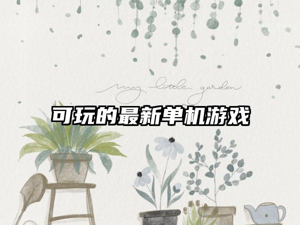 可玩的最新单机游戏