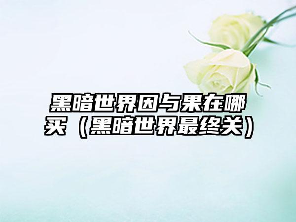 黑暗世界因与果在哪买（黑暗世界最终关）