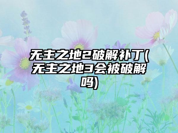 无主之地2破解补丁(无主之地3会被破解吗)