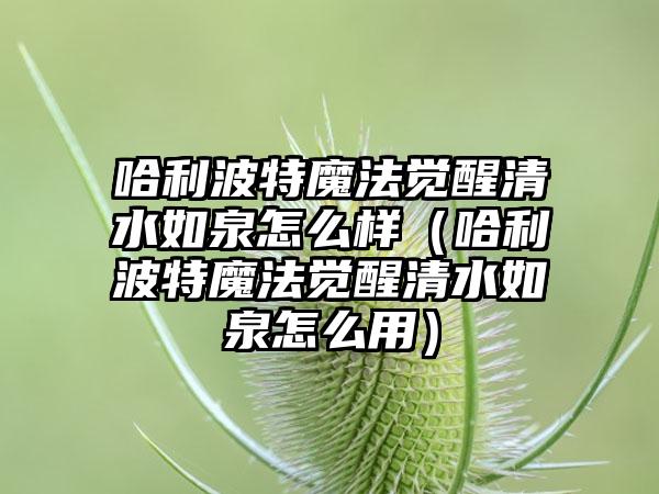 哈利波特魔法觉醒清水如泉怎么样（哈利波特魔法觉醒清水如泉怎么用）