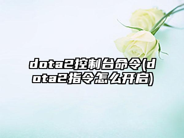 dota2控制台命令(dota2指令怎么开启)