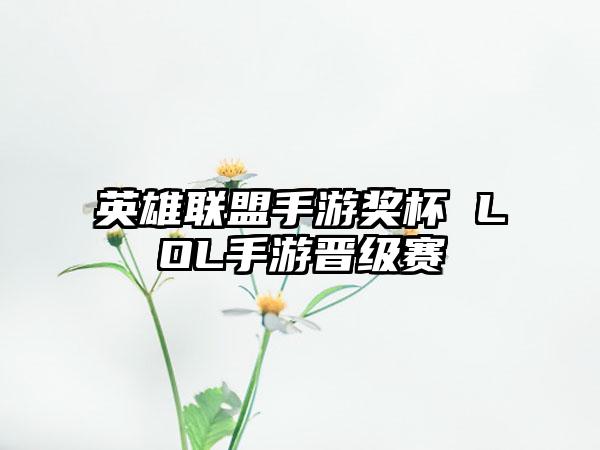 英雄联盟手游奖杯 LOL手游晋级赛