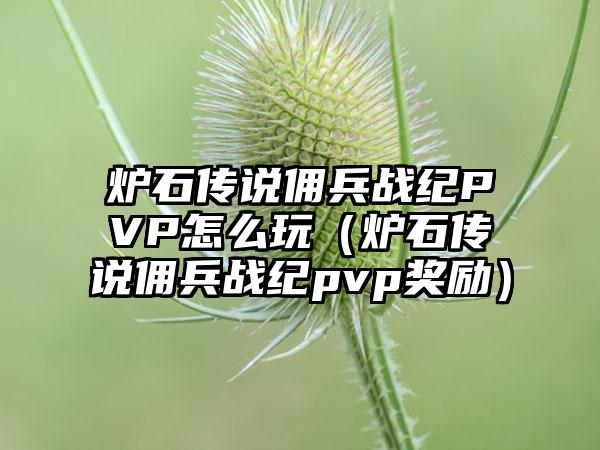 炉石传说佣兵战纪PVP怎么玩（炉石传说佣兵战纪pvp奖励）