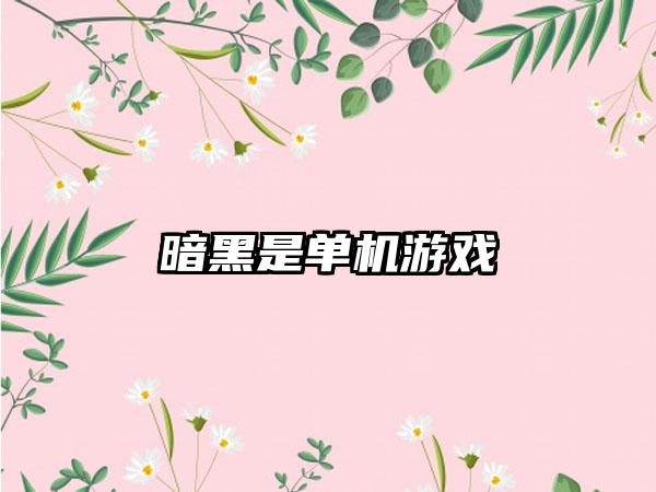 暗黑是单机游戏