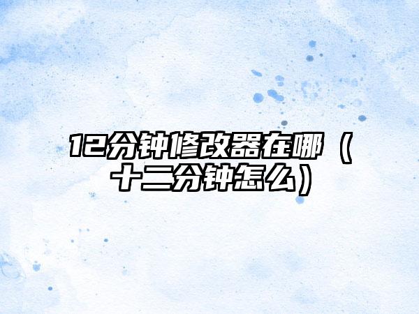 12分钟修改器在哪（十二分钟怎么）
