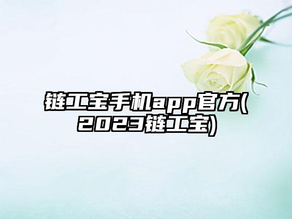 链工宝手机app官方(2023链工宝)