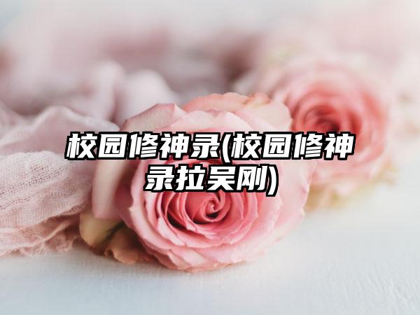 校园修神录(校园修神录拉吴刚)