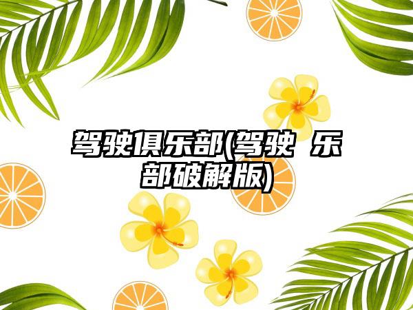 驾驶俱乐部(驾驶倶乐部破解版)