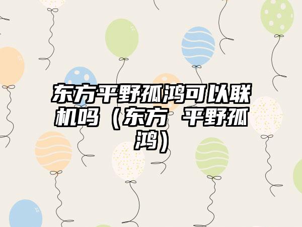 东方平野孤鸿可以联机吗（东方 平野孤鸿）