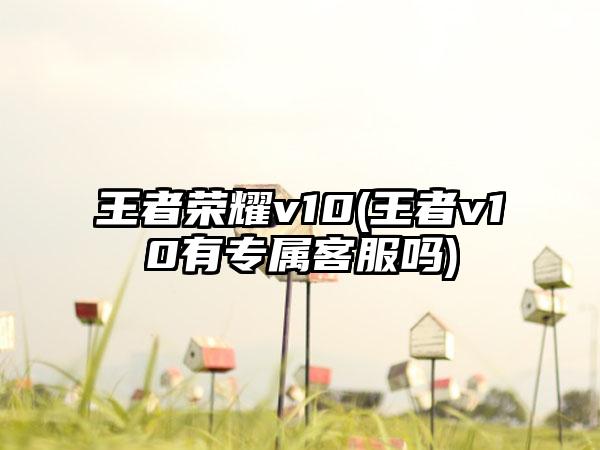王者荣耀v10(王者v10有专属客服吗)