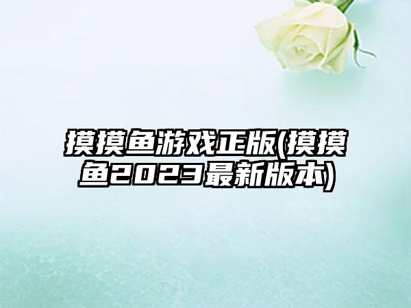 摸摸鱼游戏正版(摸摸鱼2023最新版本)