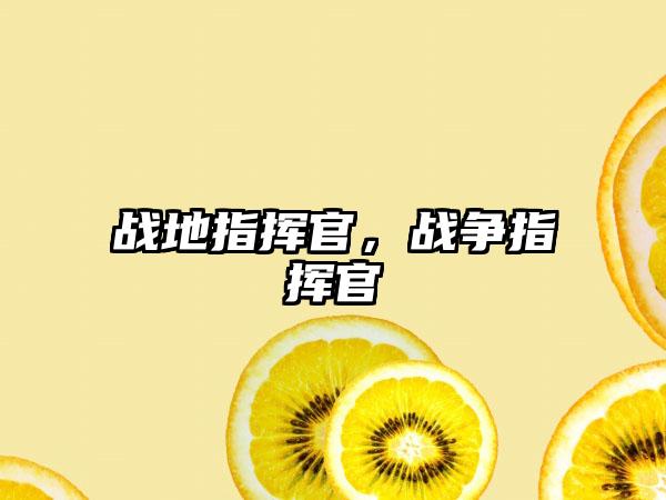 战地指挥官，战争指挥官