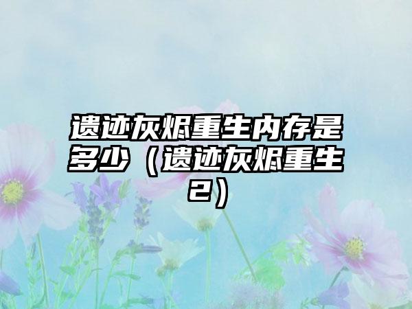 遗迹灰烬重生内存是多少（遗迹灰烬重生2）
