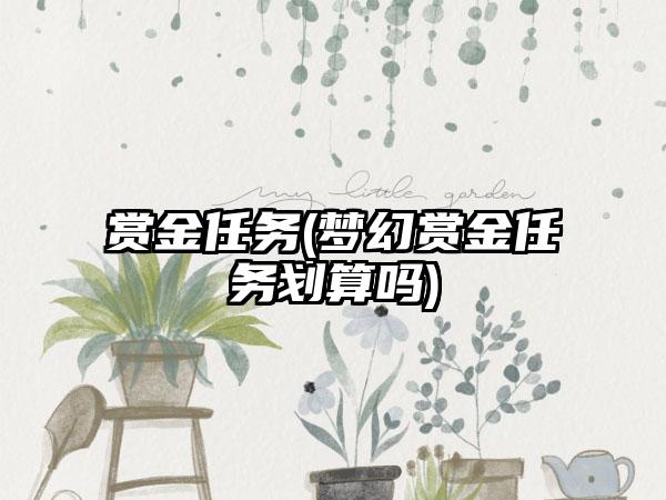 赏金任务(梦幻赏金任务划算吗)