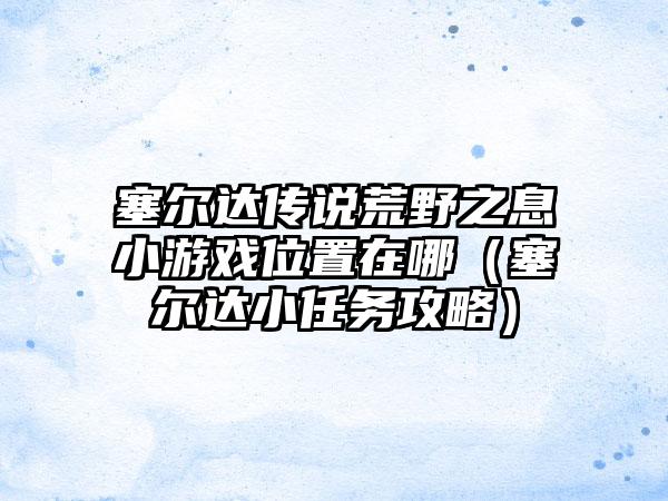 塞尔达传说荒野之息小游戏位置在哪（塞尔达小任务攻略）