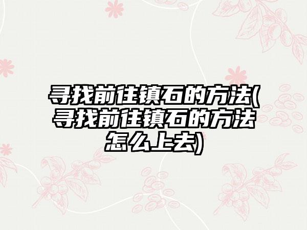 寻找前往镇石的方法(寻找前往镇石的方法怎么上去)