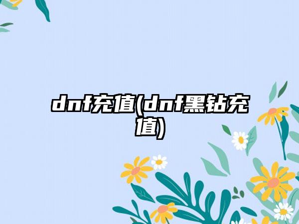 dnf充值(dnf黑钻充值)