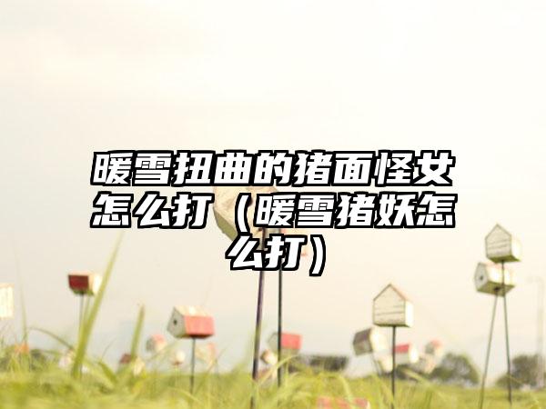 暖雪扭曲的猪面怪女怎么打（暖雪猪妖怎么打）