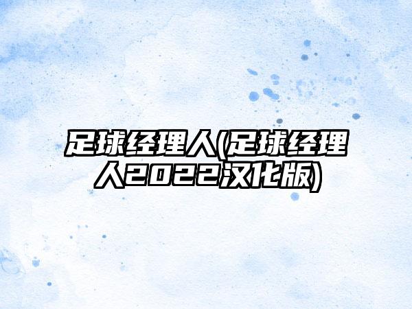 足球经理人(足球经理人2022汉化版)