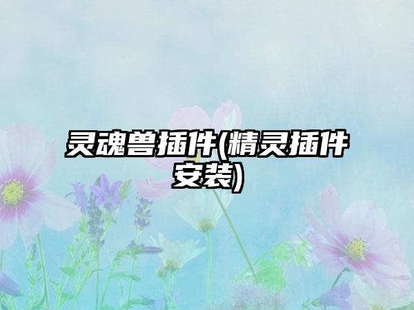 灵魂兽插件(精灵插件安装)