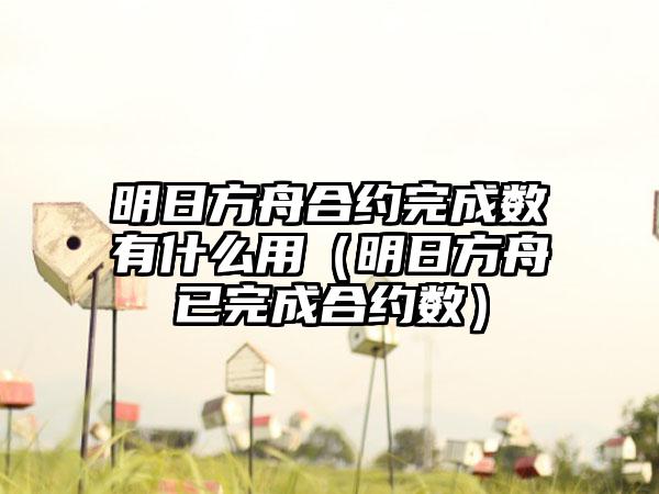 明日方舟合约完成数有什么用（明日方舟已完成合约数）