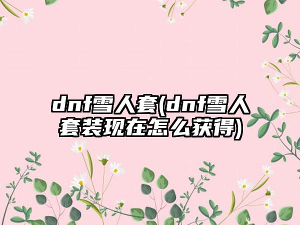 dnf雪人套(dnf雪人套装现在怎么获得)