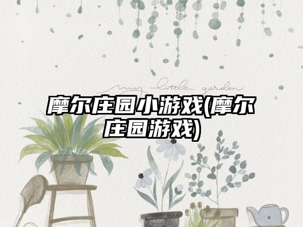 摩尔庄园小游戏(摩尔庄园游戏)