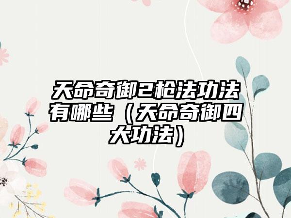 天命奇御2枪法功法有哪些（天命奇御四大功法）