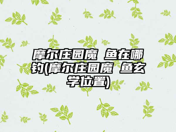 摩尔庄园魔鳉鱼在哪钓(摩尔庄园魔鳉鱼玄学位置)