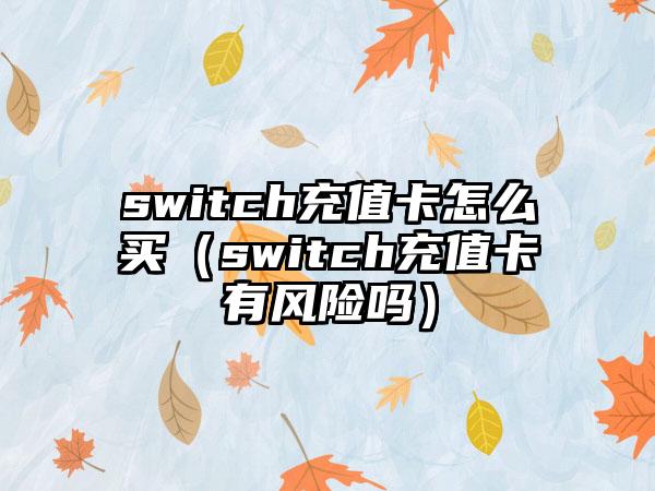 switch充值卡怎么买（switch充值卡有风险吗）