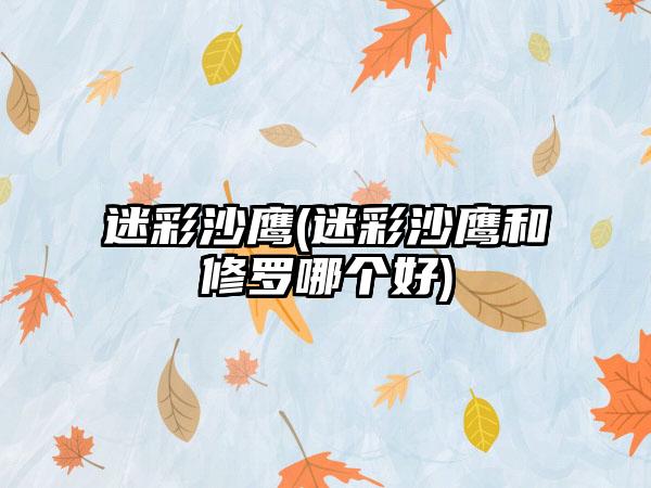 迷彩沙鹰(迷彩沙鹰和修罗哪个好)