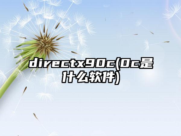directx90c(0c是什么软件)