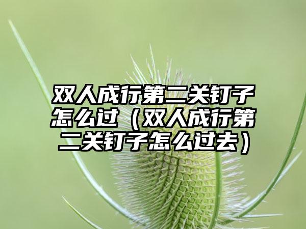 双人成行第二关钉子怎么过（双人成行第二关钉子怎么过去）