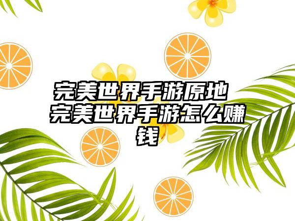 完美世界手游原地 完美世界手游怎么赚钱