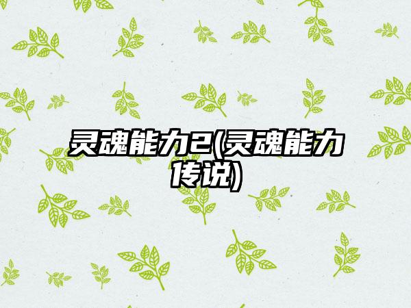 灵魂能力2(灵魂能力传说)