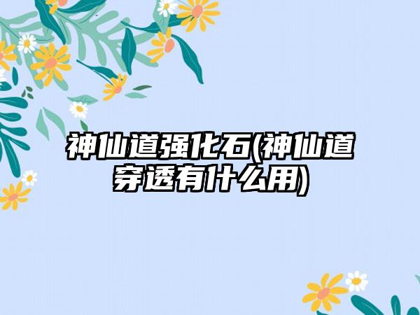 神仙道强化石(神仙道穿透有什么用)