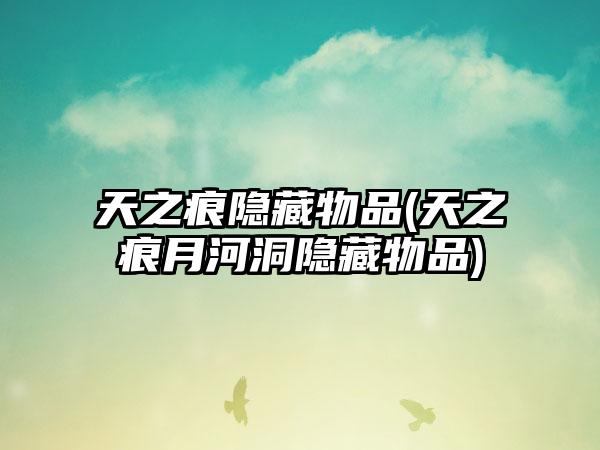 天之痕隐藏物品(天之痕月河洞隐藏物品)