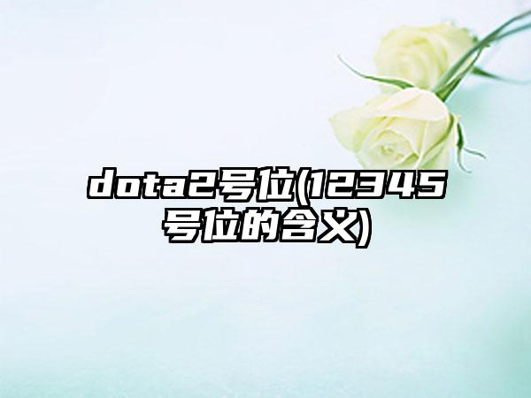 dota2号位(12345号位的含义)